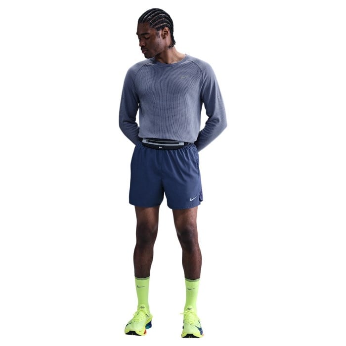 Nike Stride Mens Dri-FIT Running Waffle Crew - World Indigo/Reflective Silver