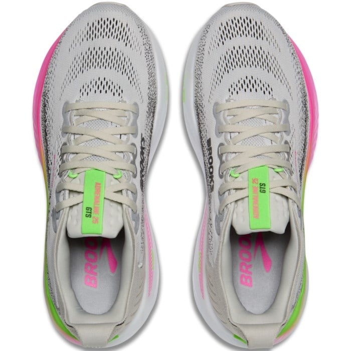 Brooks Adrenaline GTS 25 - Womens Running Shoes - Oyster/Pink/Green