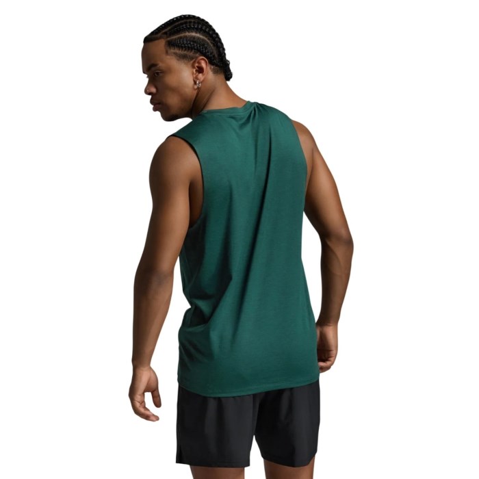 2XU Motion Mens Soft Jersey Tank - Dark Moss/White