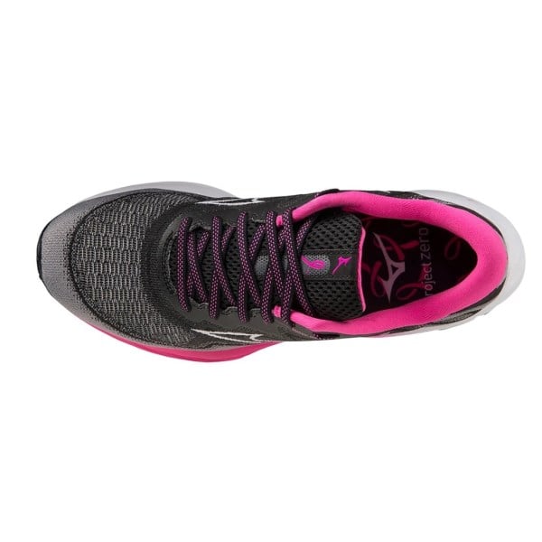 Mizuno Wave Rider 27 SSW Project Zero - Womens Running Shoes - Black/White/Athena