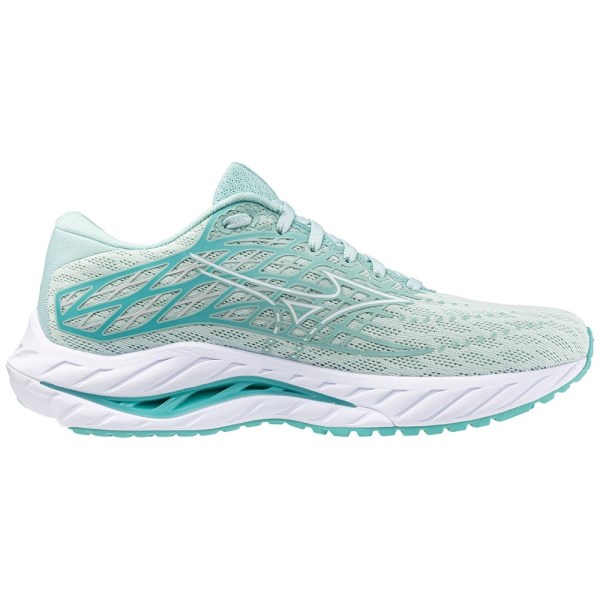 Mizuno Wave Inspire 20 - Womens Running Shoes - Eggshell/White/Blue Turquoise