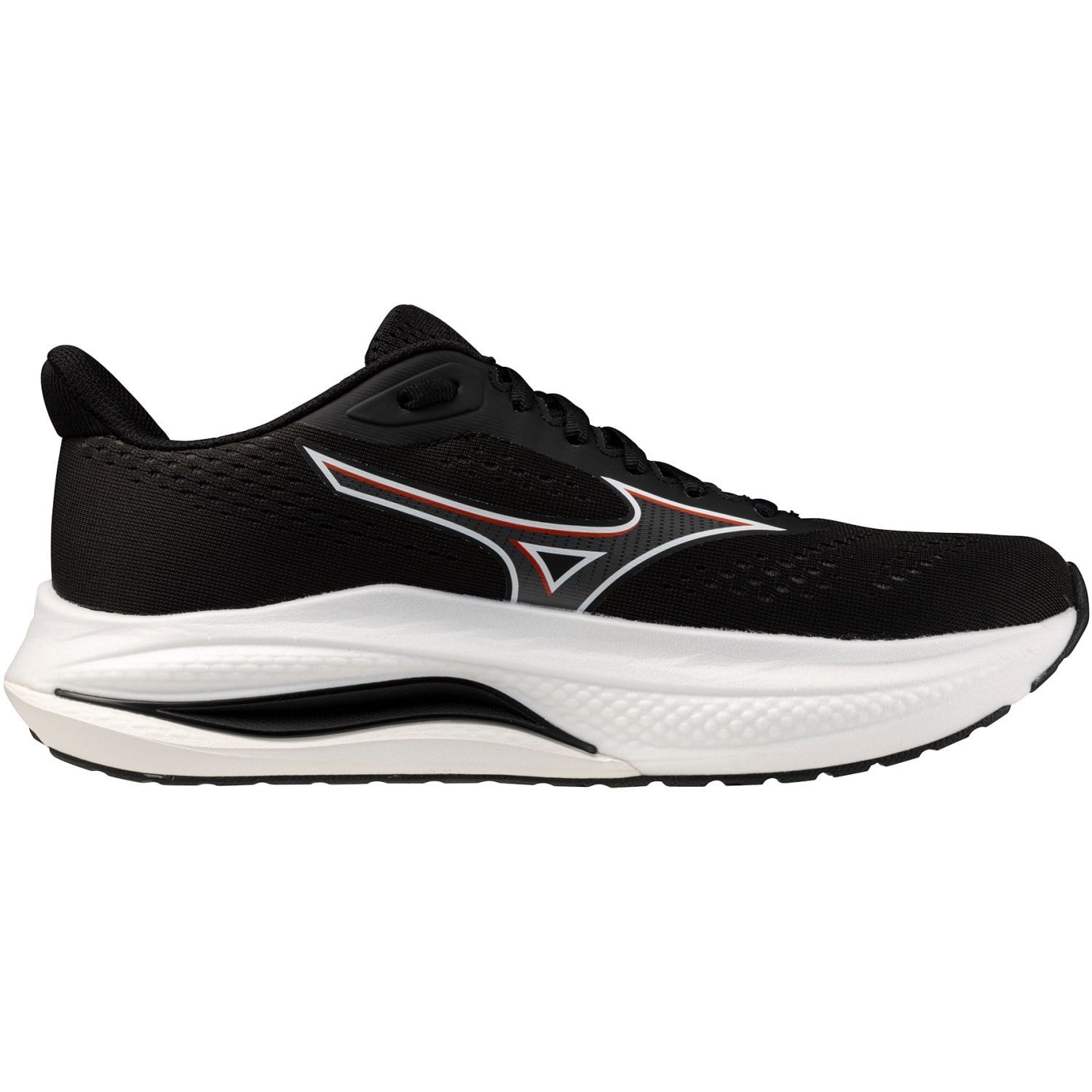 Mizuno Wave Inspire 22 - Mens Running Shoes - Black/Quiet Shade/Cherry Tomato
