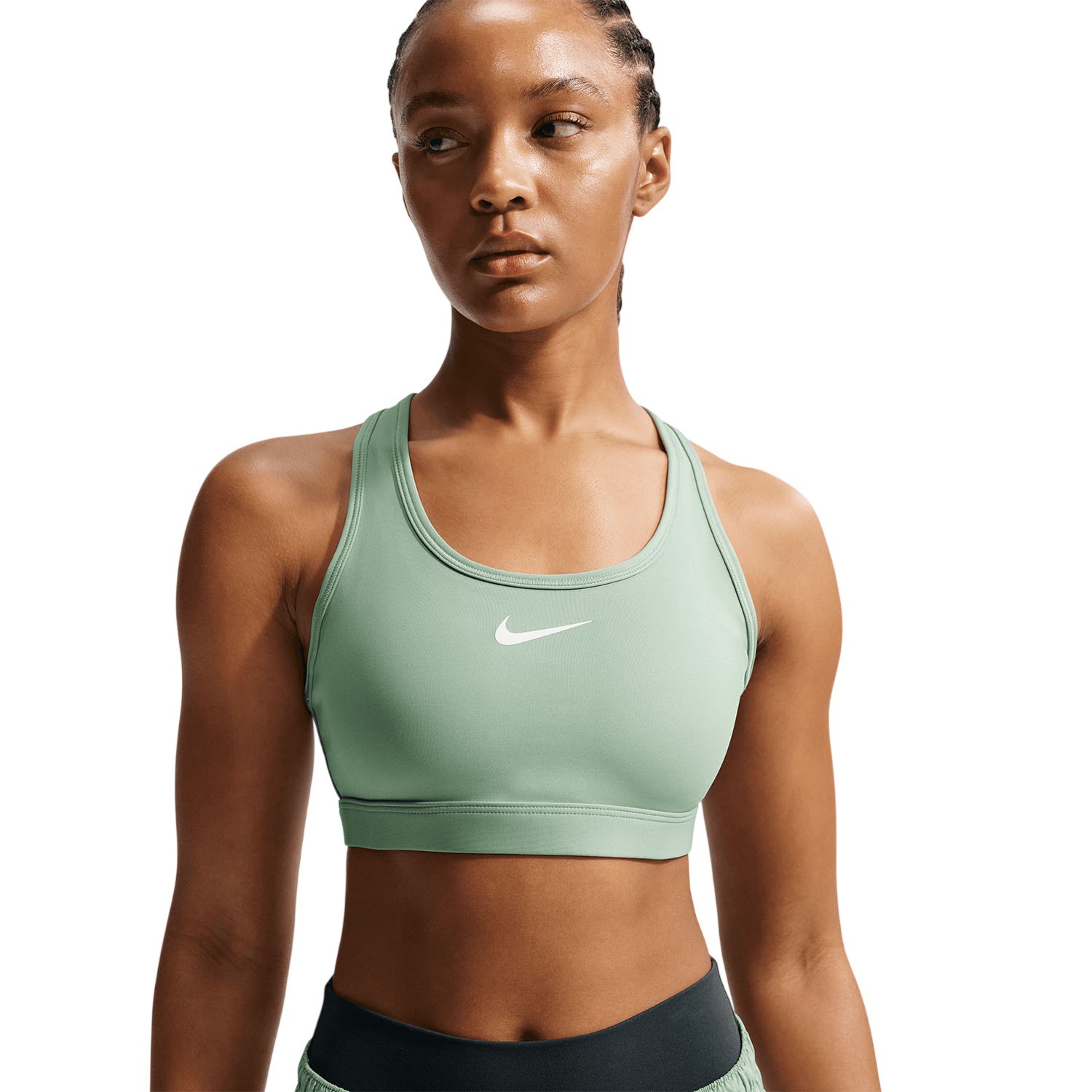 Nike Swoosh Padded Womens Sports Bra - Steam/White - image 3
