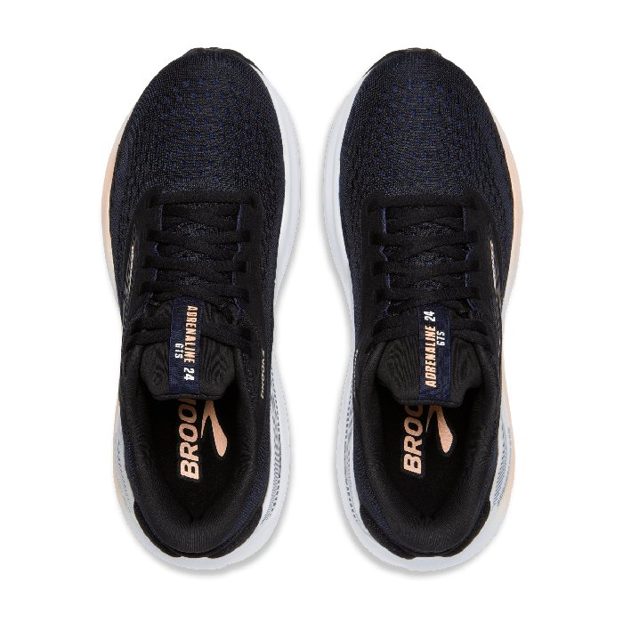 Brooks Adrenaline GTS 24 - Womens Running Shoes - Black/Peach/Peacoat