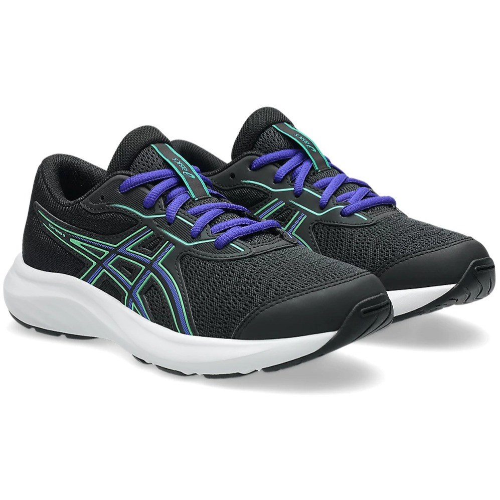 Asics Contend 9 GS - Kids Running Shoes - Black/Vital Green