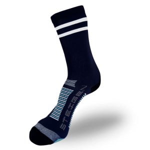 Steigen Three Quarter Length Running Socks - 2 Stripe Navy