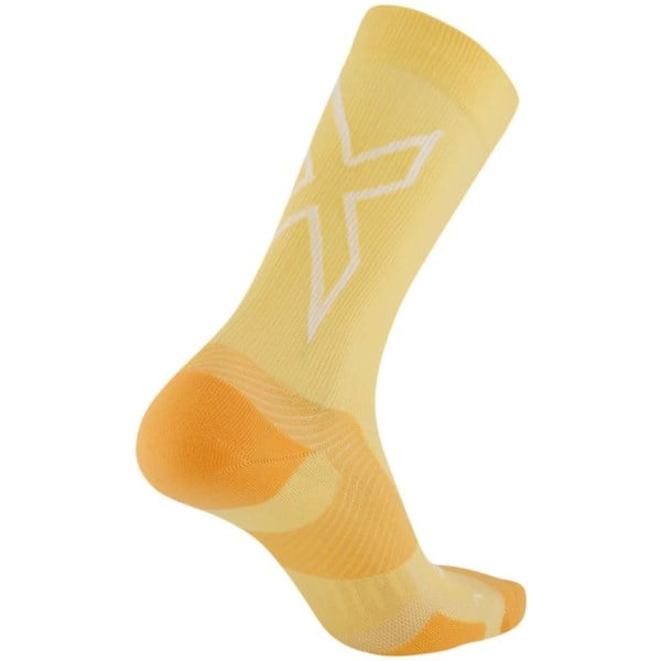 2XU Vectr Light Cushion Crew Running Socks - Pixel Lemon/White