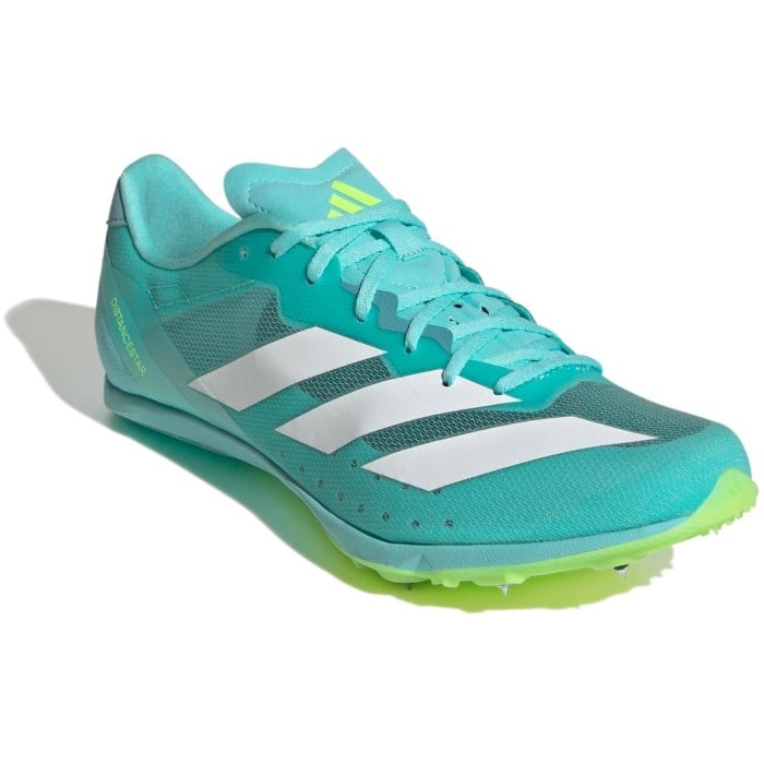 Adidas Adizero DistanceStar - Unisex Track and Field Spikes - Flash Aqua/Cloud White/Lucid Lemon