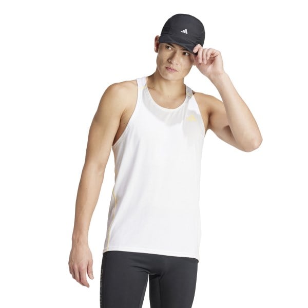 adidas Adizero Mens Running Tank Top - White/Spark