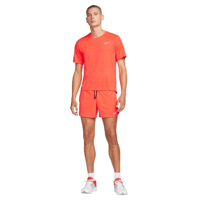Nike Dri-Fit Stride 5 Inch Brief-Lined Mens Running Shorts - Bright Crimson/Black/Reflective Silver
