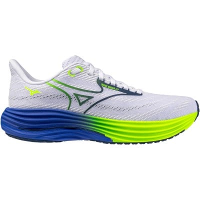 Mizuno Wave Rider 29 - Mens Running Shoes - White/Estate Blue/Lightning Yellow