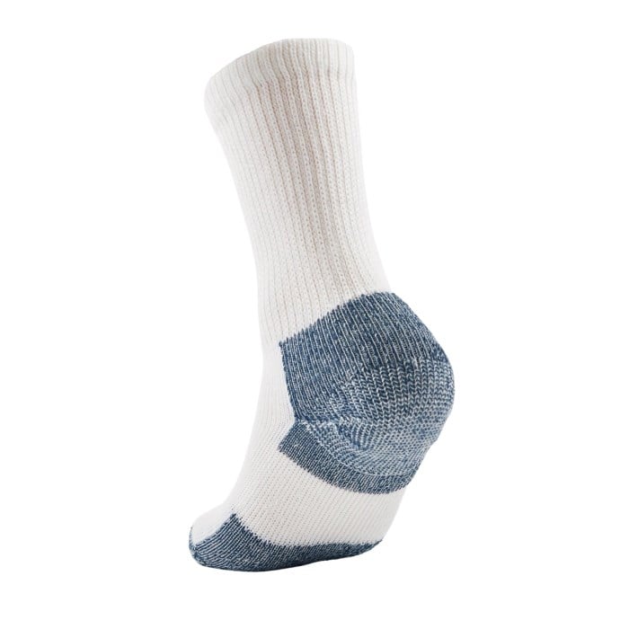 Thorlo Max Cushion Unisex Crew Running Socks - White/Navy