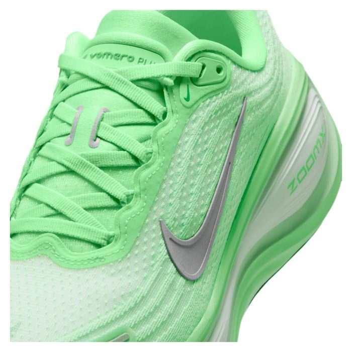 Nike Vomero Plus - Womens Running Shoes - White/Metallic Silver/Illusion Green - image 7