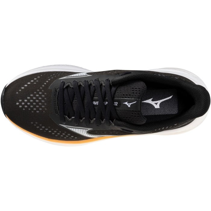 Mizuno Wave Inspire 22 - Womens Running Shoes - Black/White/Papaya