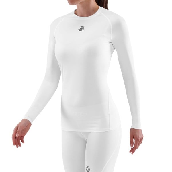 Skins Series-1 Womens Compression Long Sleeve Top - White