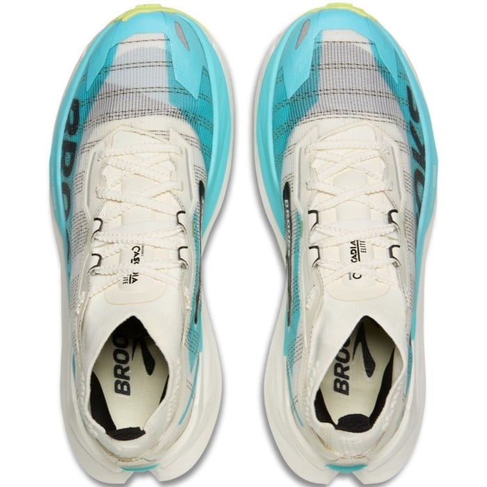 Brooks Cascadia Elite - Unisex Trail Racing Shoes - Star White/Bluefish/Black