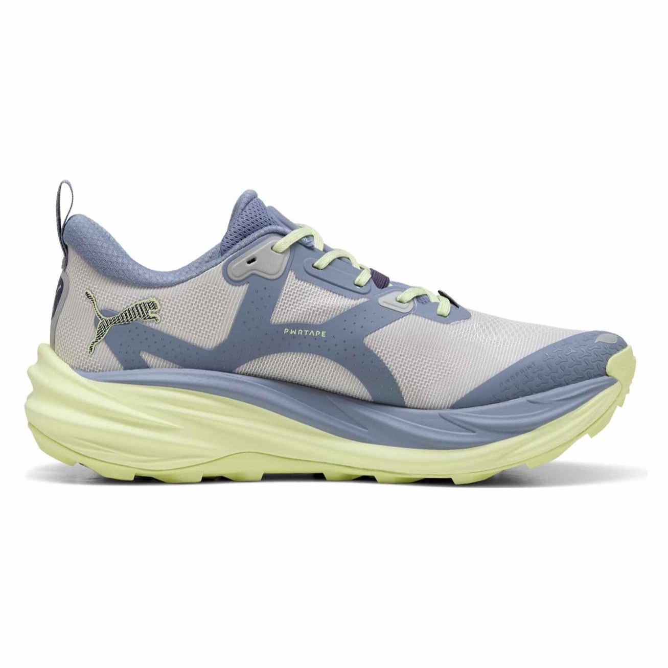 Puma Voyage Nitro 4 - Mens Trail Running Shoes - Vibrant Silver/Gray Sky/Apple Spritz