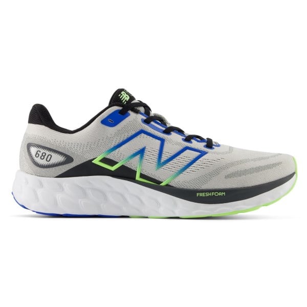 New Balance Fresh Foam 680v8 - Mens Running Shoes - Grey Matter/Blue Oasis/Bleached Lime Glo