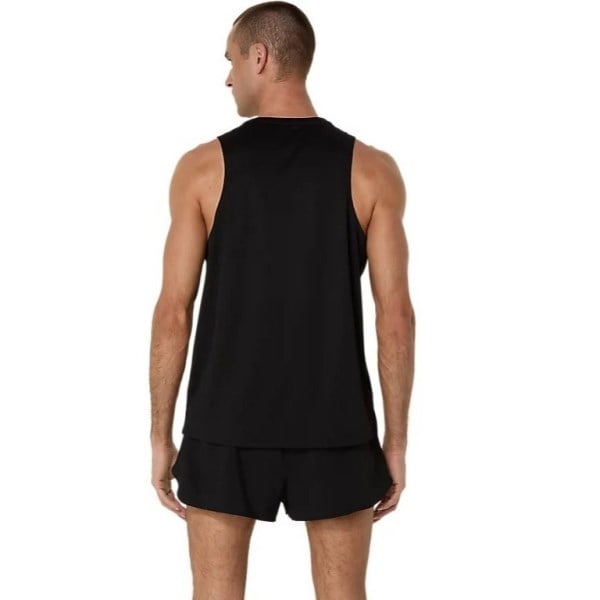 Asics Silver Mens Running Tank Top - Performance Black - Performance Black
