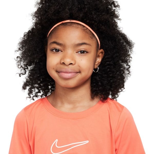 Nike Girls Dri-Fit Short Sleeved Top - Magic Ember/White