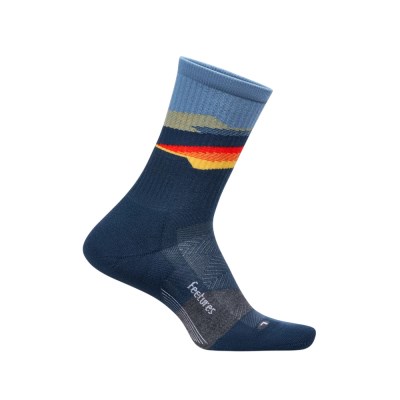 Feetures Trail Max Cushion Mini Crew Running Socks - Tectonic Navy