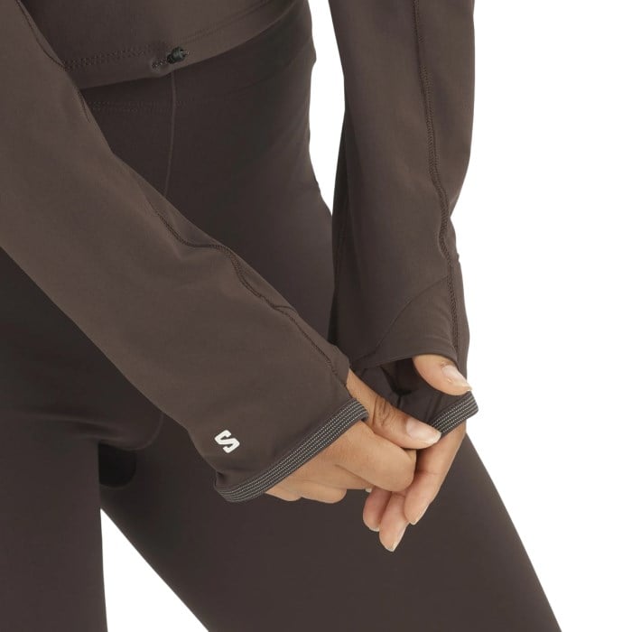 Salomon Sense Aero Hybrid Womens Running Midlayer - Coffee Bean