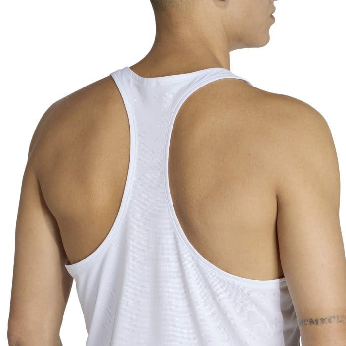 adidas Adizero Mens All Time Classic Running Tank Top - White/Black