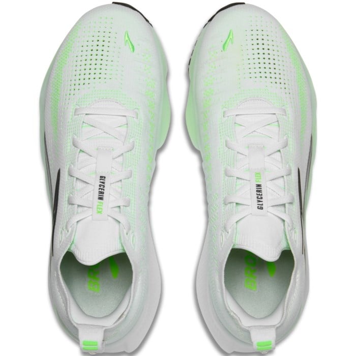 Brooks Glycerin Flex - Mens Running Shoes - White/Green Gecko/Phantom