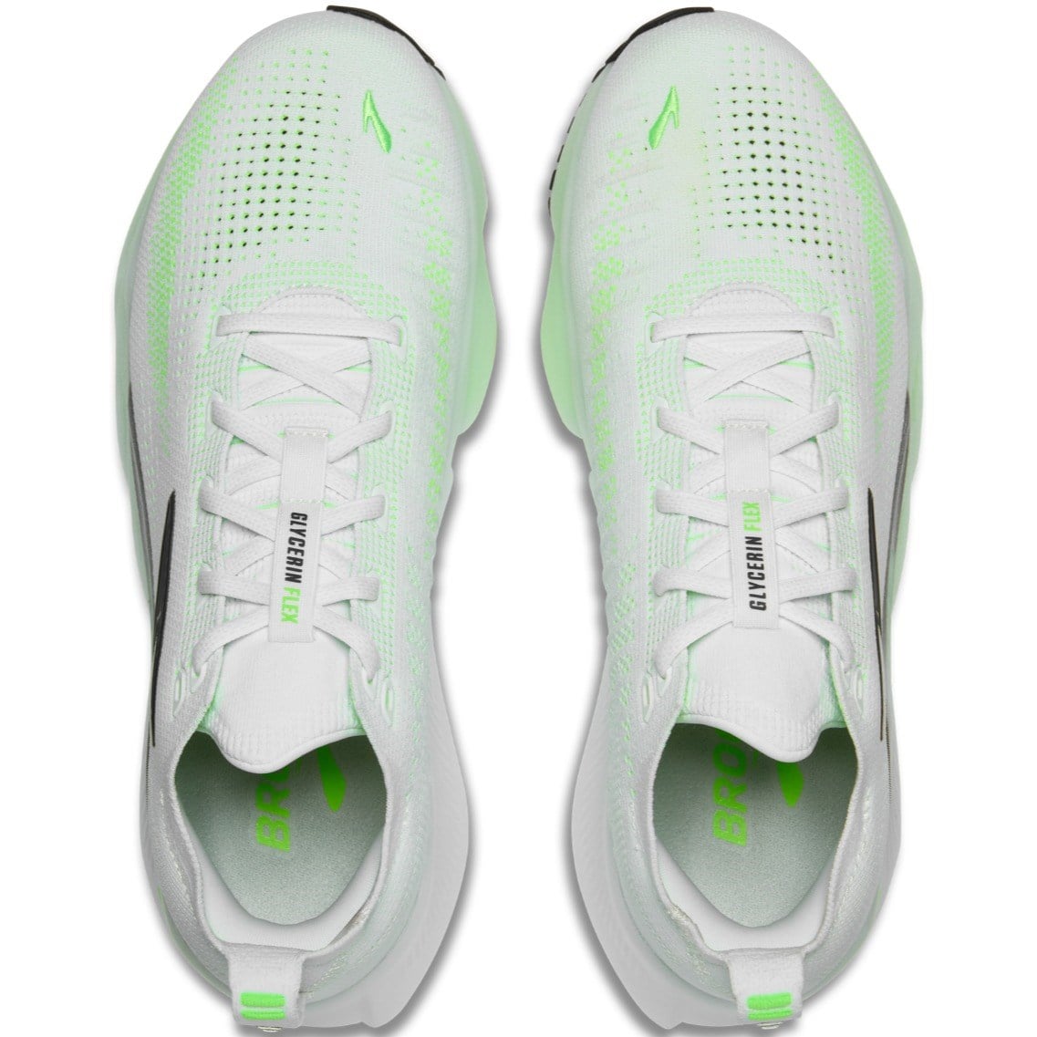 Brooks Glycerin Flex - Mens Running Shoes - White/Green Gecko/Phantom