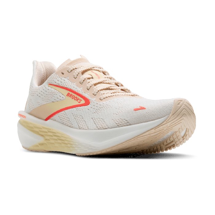 Brooks Hyperion 2 - Womens Running Shoes - White/Peach/Coral