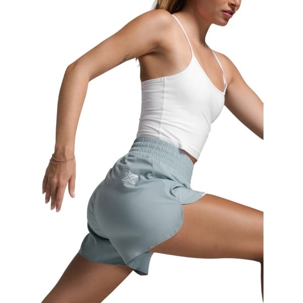 2XU Aero Hi-Rise Womens Running Shorts - Smoke Blue