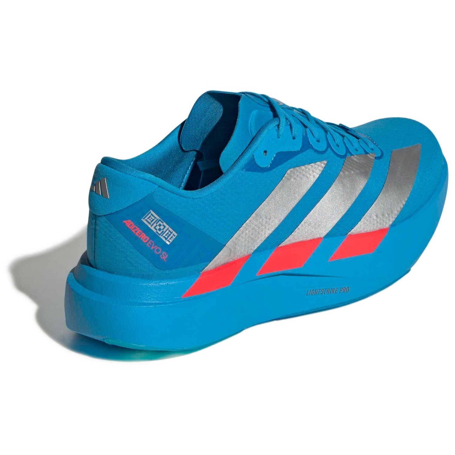 adidas Adizero Evo SL Woven - Mens Running Shoes - Solar Blue/Silver Metallic/Lucid Red