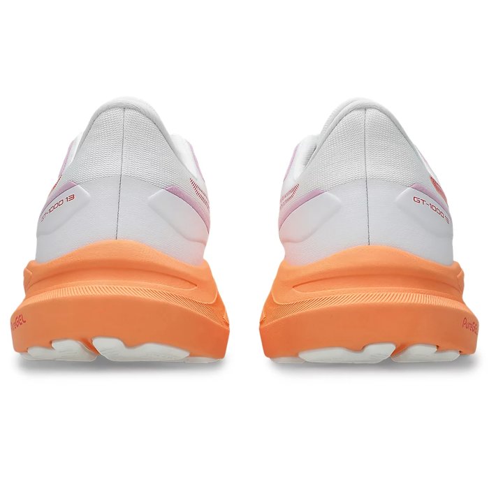 Asics GT-1000 13 - Womens Running Shoes - White/Coral Reef