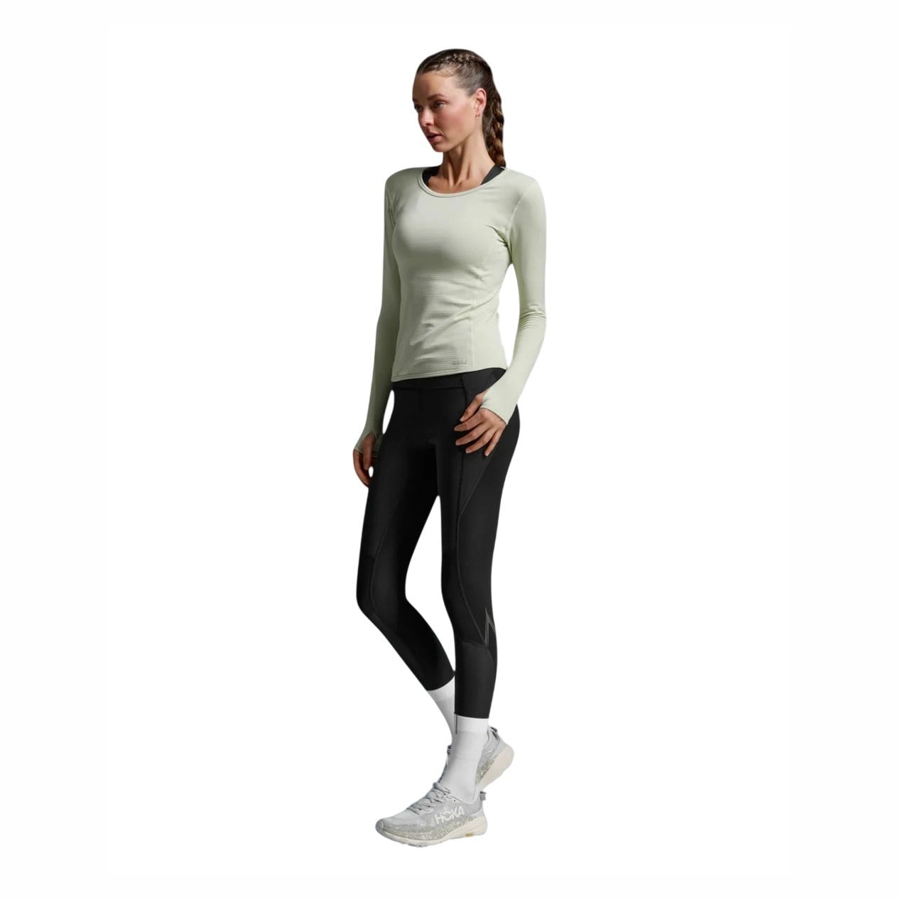 2XU Ignition Grid Base Layer Womens Long Sleeve Top - Seafoam/Seafoam Reflective - image 5