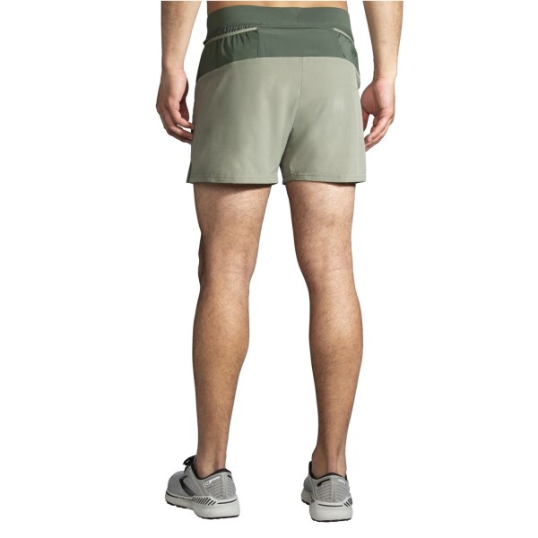 Brooks Sherpa 5 Inch 2-In-1 Mens Running Shorts - Pebble/Dark Pebble