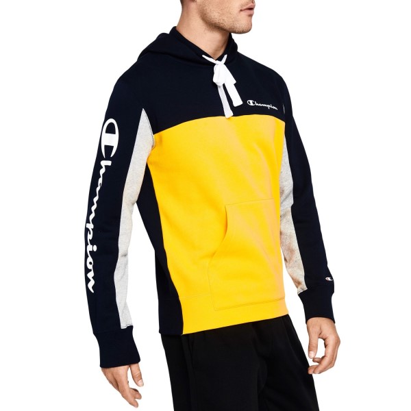 Champion Colourblock Mens Hoodie - Navy/Yellow