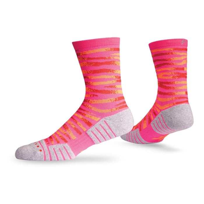 Lightfeet Performance Predator Unisex Half Crew Socks - Pink/Red/Orange