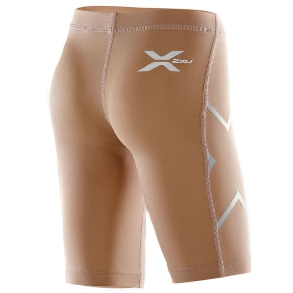 2XU Kids Compression Full Short - Beige/Beige