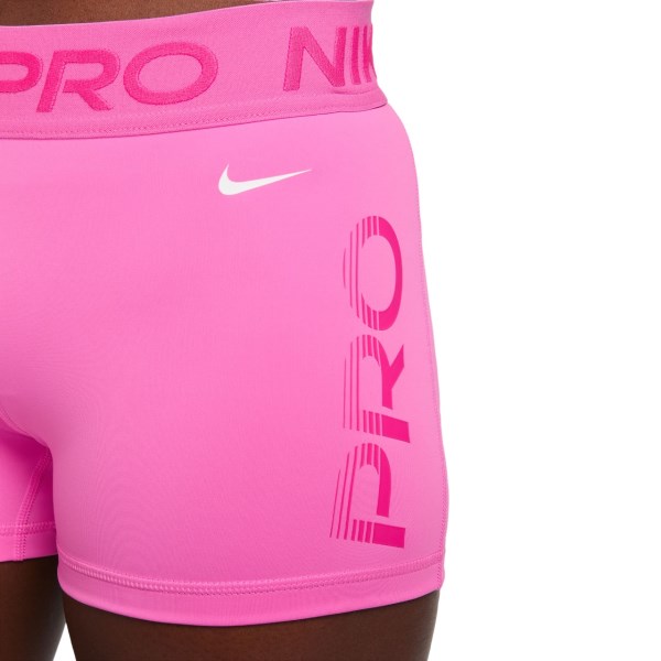 Nike Pro 3 Inch Graphic Womens Training Shorts - Playful Pink/Alchemy Pink/White