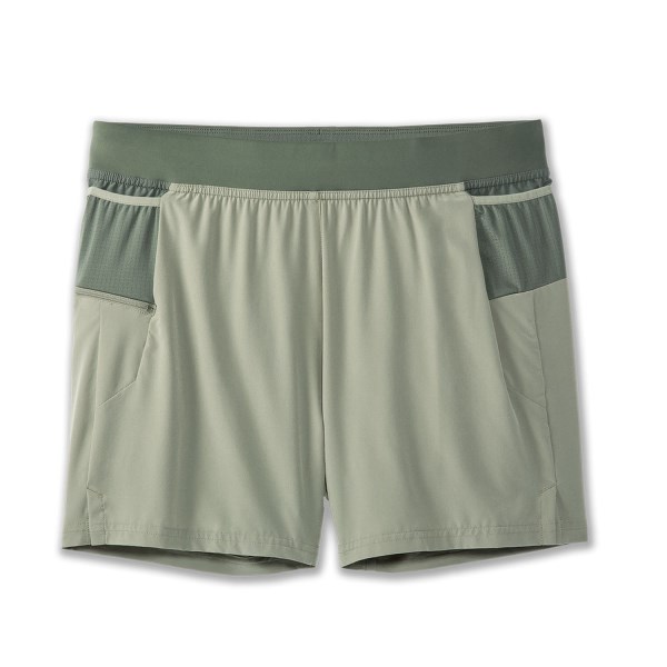 Brooks Sherpa 5 Inch 2-In-1 Mens Running Shorts - Pebble/Dark Pebble