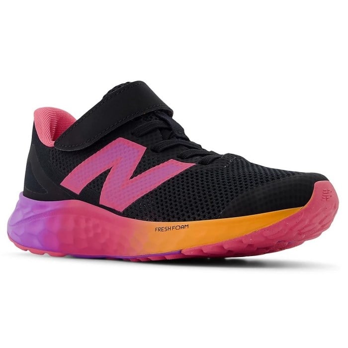 New Balance Fresh Foam Arishi v4 Velcro - Kids Running Shoes - Black/Passionfruit/Dragon Berry/Mango