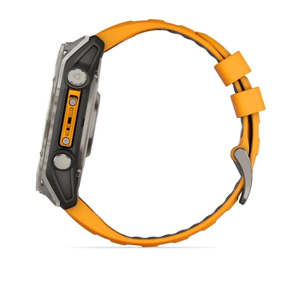 Garmin Fenix 8 51mm AMOLED Sapphire Edition Titanium Watch - Spark Orange with Graphite Silicone - Spark Orange with Graphite Silicone Band - image 6