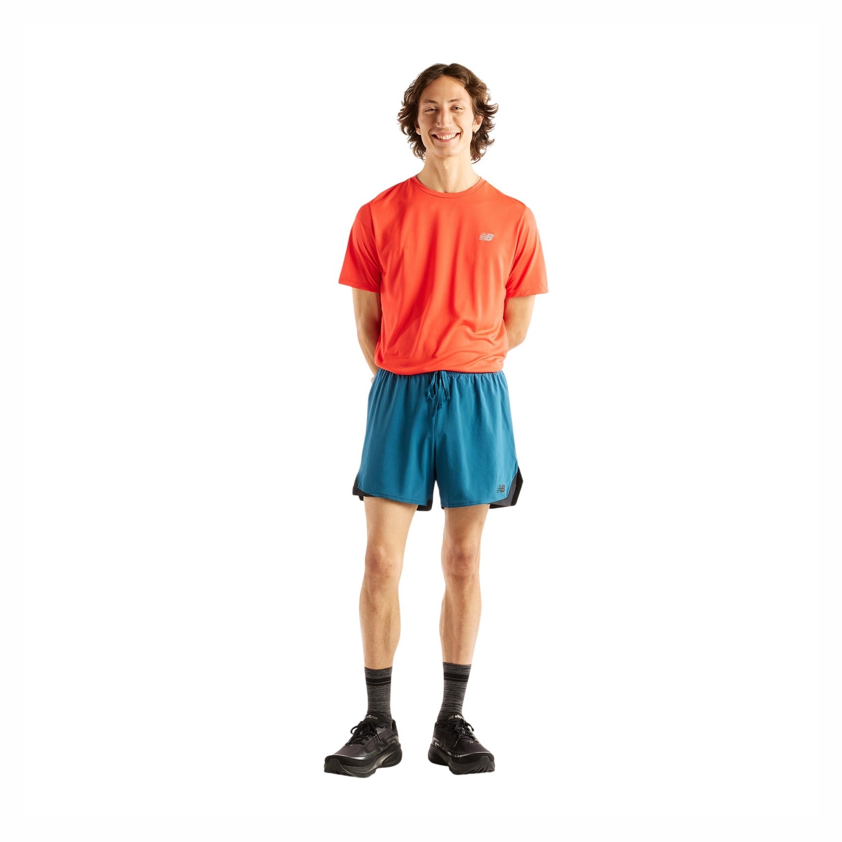 New Balance RC Essential 5 Inch Mens Shorts - Storm/Sea - image 3