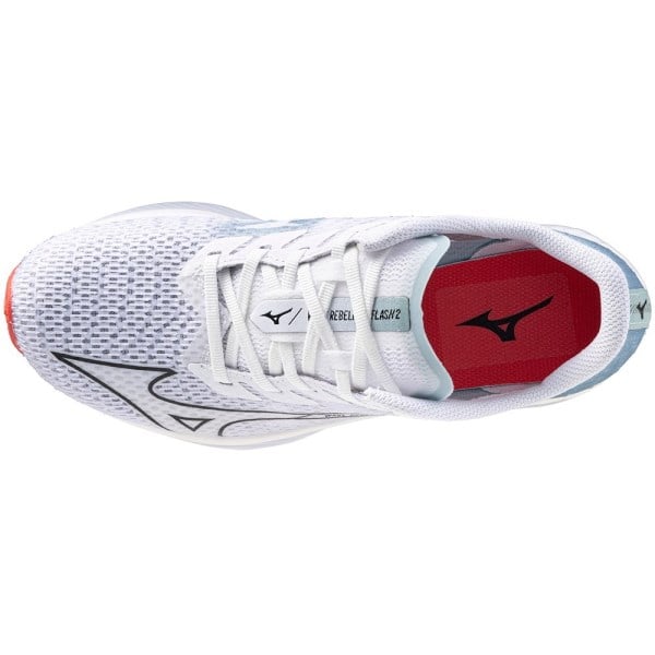 Mizuno Wave Rebellion Flash 2 - Womens Running Shoes - White/Black/Grey Mist