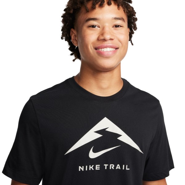 Nike Dri-Fit Logo Mens Trail Running T-Shirt - Black