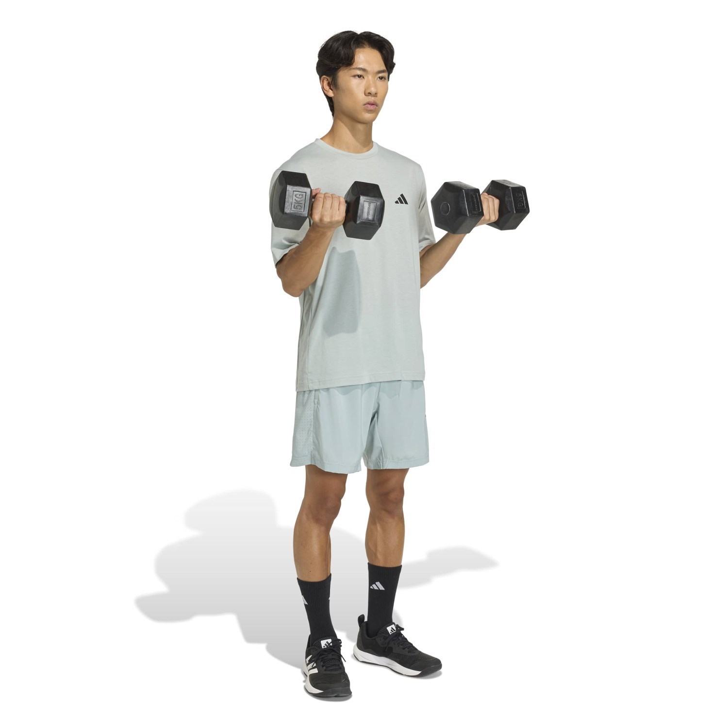 adidas Workout Essentials Mens 5 Inch Woven Shorts - Wonder Sage