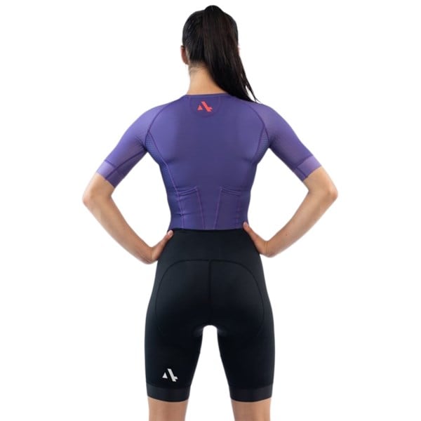 Sub4 Sleeved Womens Triathlon Speedsuit - Purple/Black