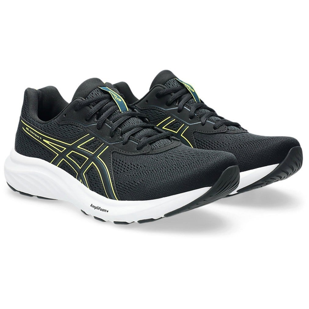 Asics Contend 9 - Mens Running Shoes - Black/Citron