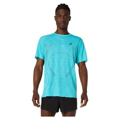 Asics MetaRun Mens Short Sleeve Top - Energy Aqua