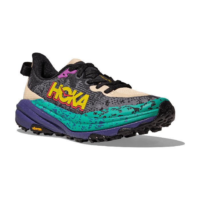 Hoka Speedgoat 6 - Womens Trail Running Shoes - Oatmeal/Mountain Iris